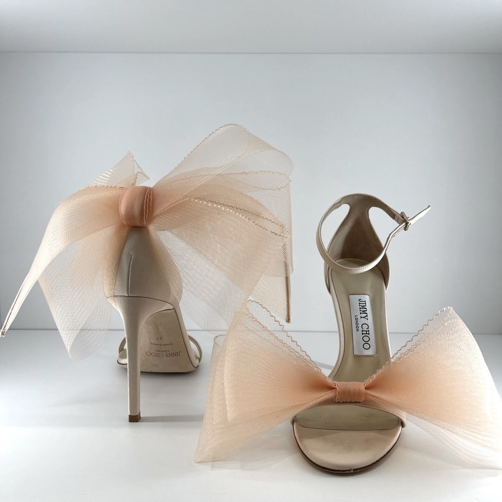 Jimmy Choo Aveline Bow 100 mm Heel Sandal